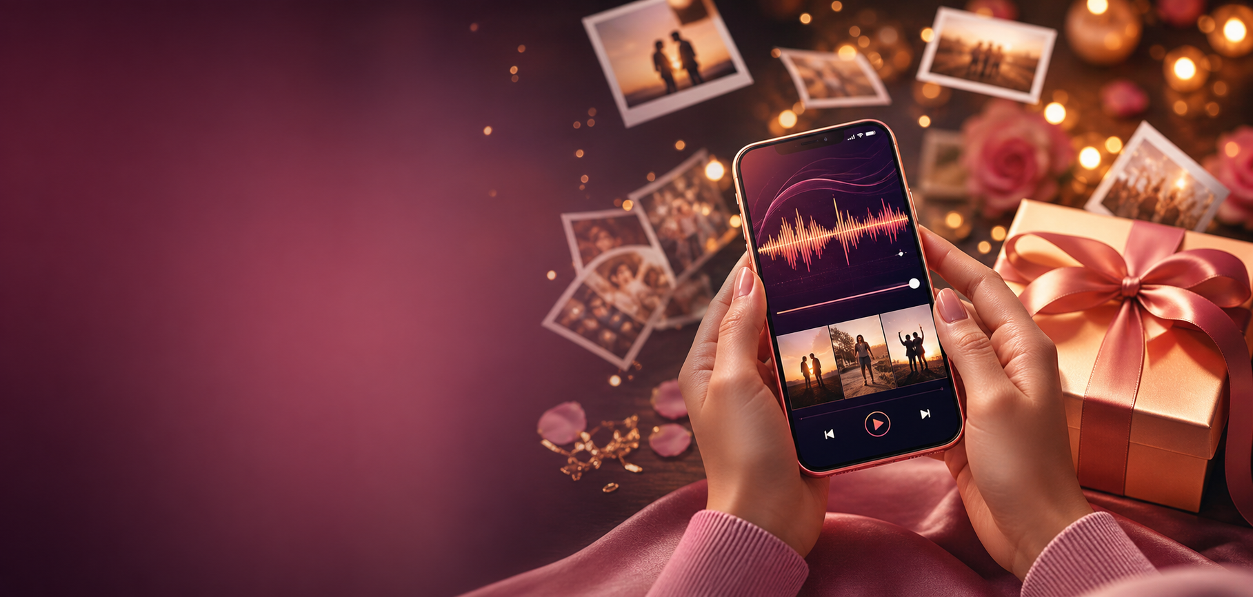Celular com música, fotos e presente emocional